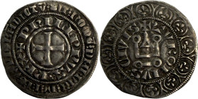 PHILIPPE IV le Bel (1285-1314). Gros tournois à l’O rond, 1280-1290.
Argent. 4,07g. (6h). Très Beau. A/. Croix et double légende. R/. Châtel tournois...