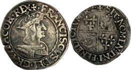 FRANÇOIS Ier (1515-1547). Teston du Dauphiné, 2e type, Romans 1526-1529.
Argent. 8,86g. (12h). Coup au revers. TB à Très Beau. Lot de 2 monnaies. A/....