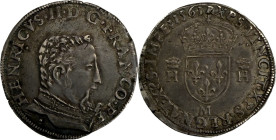 CHARLES IX (1560-1574). Teston à la tête nue, 1er type, buste D, monnayage au nom de Henri II, Toulouse 1561.
Argent. 9,39g. (3h). Très belle patine ...