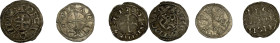 DUCHÉ D'AQUITAINE. RICHARD Ier Cœur de Lion (1169-1189). Denier d'Aquitaine, Bordeaux.
Billon. 1,07g. (4h). TB à Très Beau. Lot de 3 monnaies. A/. RI...