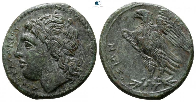 Sicily. Syracuse. Hiketas II 287-278 BC. 
Bronze Æ

23 mm., 6.69 g.



ne...