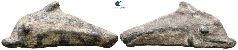 Scythia. Olbia 437-410 BC. 
Cast dolphin Æ

31 mm., 3.16 g.



very fine