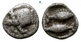 Mysia. Kyzikos 460-440 BC. Tetartemorion AR
