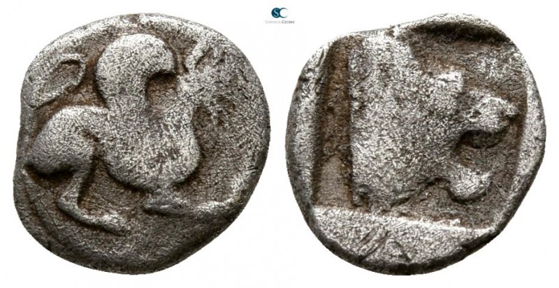 Troas. Assos 500-450 BC. 
Hemiobol AR

9 mm., 0.55 g.



very fine
