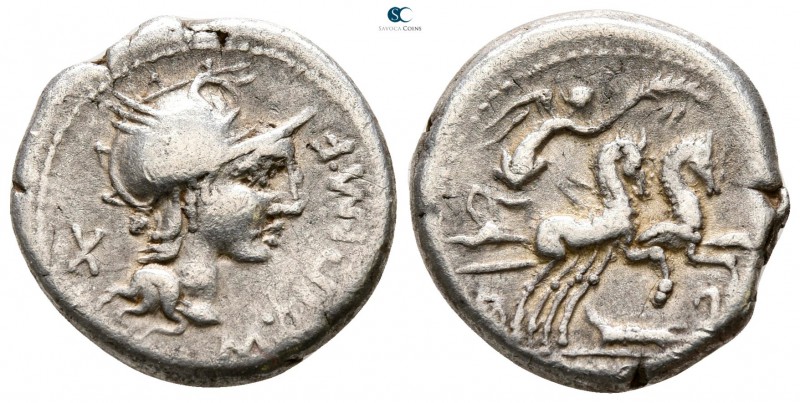 M. Cipius M.f. 115-114 BC. Rome
Denarius AR

17 mm., 3.88 g.



very fine
