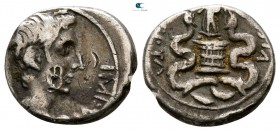 Augustus 27 BC-AD 14. Uncertain mint. Quinarius AR
