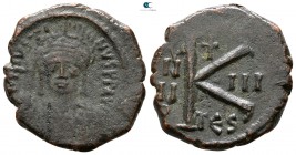Justinian I AD 527-565. Thessalonica. Half follis Æ