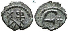 Justin II AD 565-578. Constantinople. Nummus Æ