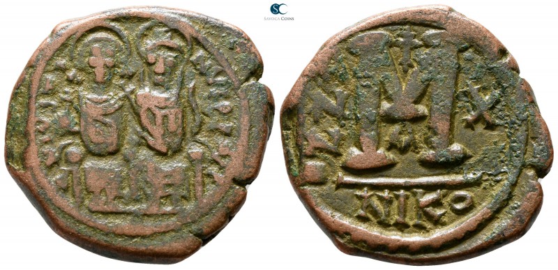 Justin II and Sophia AD 565-578. Nikomedia
Follis Æ

28 mm., 13.90 g.



...