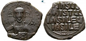 Attributed to Basil II and Constantine VIII AD 976-1028. Constantinople. Anonymous follis Æ