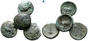 Lot of 4 Greek bronze coins / SOLD AS SEEN, NO RETURN!very fine