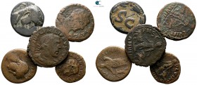 Lot of 5 Roman Provincial bronze coins / SOLD AS SEEN, NO RETURN!nearly very fine