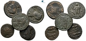 Lot of 5 Roman bronze coins / SOLD AS SEEN, NO RETURN!very fine