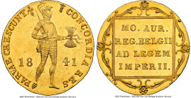 Willem II gold Ducat 1841-(Lily) MS62 NGC, St. Petersburg mint, KM70.2, Fr-338. A near-Choice Netherland trade coinage example with the fleur-du-lis (...