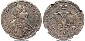 Peter I Poltina (1/2 Rouble) ND (1720) XF45 NGC, Moscow mint, KM156, Bit-632 (R1). Clasp on cloak. Displaying a competitive grade for its type that pu...