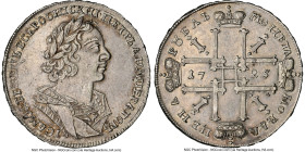 Peter I Rouble 1725 AU Details (Cleaned) NGC, Moscow mint, KM162.5, Bit-961, Dav-1662. Accompanied by Jean Elsen auction tag. HID09801242017 © 2024 He...