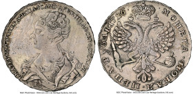 Catherine I Rouble 1726 XF Details (Obverse Tooled) NGC, Moscow mint, KM168, Bit-19. Bust Left variety. 9 feathers in eagle's wing, dot separates reve...