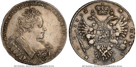 Anna Rouble 1732 XF Details (Cleaned) NGC, Moscow mint, KM192.1, Bit-55 (R). Plain cross of orb. Stars divide legend of the reverse. Edge patterned. A...