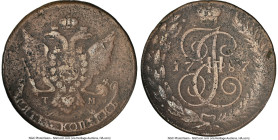 Crimea. Catherine II copper 5 Kopecks 1787-TM VF Details (Environmental Damage) NGC, Tauric mint, KM59.4, Bit-854 (R1). Corded edge. Struck only four ...