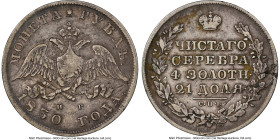 Nicholas I Rouble 1830 CПБ-HГ VF35 NGC, St. Petersburg mint, KM-C161, Bit-130. Short ribbons. The fields are brushed in a pleasing as-hue toning. HID0...