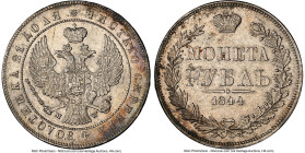 Nicholas I Rouble 1844-MW UNC Details (Reverse Scratched) NGC, Warsaw mint, KM-C168.2, Bit-423. HID09801242017 © 2024 Heritage Auctions | All Rights R...