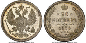 Alexander II 20 Kopecks 1875 CПБ-HI MS64 NGC, St. Petersburg mint, KM-Y22a.1, Bit-226. HID09801242017 © 2024 Heritage Auctions | All Rights Reserved w...