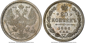 Alexander III 20 Kopecks 1886 CПБ-AГ MS64 NGC, St. Petersburg mint, KM-Y22a.1, Bit-105. HID09801242017 © 2024 Heritage Auctions | All Rights Reserved ...