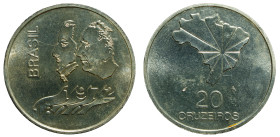 BRASIL - Republic

Brasil - Republic (1889 - date)

20 Cruzeiros - 150th indipendence of Brazil

OBVERSE : - / Busts of Pedro I and General Emil...