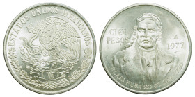 MEXICO - Republic

Mexico - Republic (1823 - date)

100 Pesos

OBVERSE : ESTADOS UNIDOS MEXICANOS / Eagle on cactus eating snake
REVERSE : - / ...