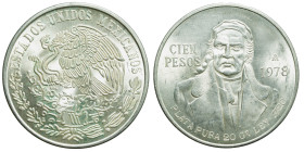 MEXICO - Republic

Mexico - Republic (1823 - date)

100 Pesos

OBVERSE : ESTADOS UNIDOS MEXICANOS / Eagle on cactus eating snake
REVERSE : - / ...