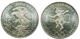 MEXICO - Republic

Mexico - Republic (1823 - date)

25 Pesos - Olympic Games

OBVERSE : ESTADOS UNIDOS MEXICANOS / Eagle eating snake on coat of...