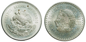 MEXICO - Republic

Mexico - Republic (1823 - date)

5 Pesos

OBVERSE : ESTADOS UNIDOS MEXICANOS / Eagle eating snake on coat of arms 
REVERSE :...
