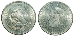 MEXICO - Republic

Mexico - Republic (1823 - date)

5 Pesos

OBVERSE : ESTADOS UNIDOS MEXICANOS / Eagle eating snake on coat of arms 
REVERSE :...