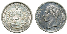 VENEZUELA - Republic

Venezuela - IVth Republic (1953 - 1999)

1 Bolivar

OBVERSE : ★REPÚBLICA DE VENEZUELA★UN BOLÍVAR ★ 1960 ★ GR.5 LEI.835 / C...