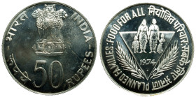 INDIA - Republic

India - Republic (1940 - date)

50 rupees - FAO planned families

OBVERSE : भारत INDIA-रुपया 50 RUPEES- / The Ashoka Lion Pill...