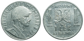 ALBANIA - Italian Occupation

Victor Emmanuel IIIrd (1900 - 1943)

1 lek - magnetic

OBVERSE : VITT·EM·III RE E IMP·MBRET E PER·/ bust in milita...