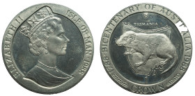 ISLE OF MAN - Kingdom

Isle of Man - Elisabeth IInd (1952 - 2022)

1 Crown - 200th Ann. of founding of Australia

OBVERSE : ELIZABETH II - ISLE ...