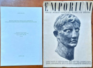 Lotto costitutito da Rivista Storica EMPORIUM 1937, comprendente reperti artistici e numismatici +Monografia di Mario Pagano "Monete Inedite di Nicola...