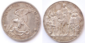 Germania. 3 Marchi 1913. 100 anni dalla sconfitta di Napoleone. Ag. 900. Km. 534. Peso gr. 16,70. Diametro mm. 33. SPL+.

SPL+