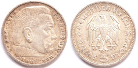 Germania. Terzo Reich. 1933-1945. 5 Marchi 1935 A. Ag. Km. 86. Peso gr. 13,88. Diametro mm. 29. qSPL. Patina.

qSPL