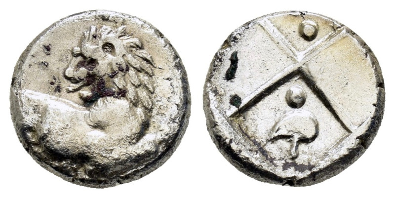 THRACE.Chersonesos.(Circa 350-330 BC.).Hemidrachm.

Obv : Forepart of lion right...