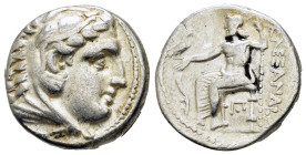KINGS of MACEDON.Alexander III The Great.(336-323 BC).Amphipolis.Tetradrachm. 

Obv : Head of Herakles right, wearing lion skin.

Rev : AΛΕΞΑΝΔΡΟΥ.
Ze...