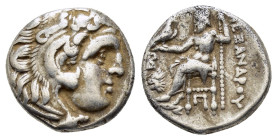 KINGS of MACEDON.Alexander III The Great.(336-323 BC). Drachm. Kolophon.

Obv : Head of Herakles right, wearing lion skin.

Rev : AΛΕΞΑΝΔΡΟΥ.
Zeus sea...