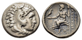 KINGS of MACEDON.Alexander III The Great.(336-323 BC).Sardes.Drachm.

Obv : Head of Herakles right, wearing lion skin.

Rev : AΛΕΞΑΝΔΡΟΥ.
Zeus seated ...