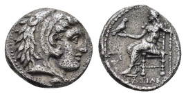 KINGS of MACEDON.Alexander III The Great.(336-323 BC).Babylon.Hemidrachm.

Obv : Head of Herakles right, wearing lion's skin headdress.

Rev : BAΣIΛEΩ...
