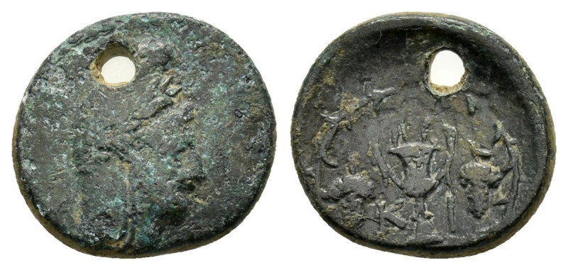 BITHYNIA.Kios.(3rd century BC).Ae.

Obv : Head of Mithras right, wearing a laure...