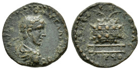 PONTOS. Neocaesarea. Gallienus.(253-268). Ae.

Obv : AVT K ΠO ΛIK ΓAΛΛIHNOC.
Laureate, draped and cuirassed bust right.

Rev : MHT NЄOKЄCAPIAC ЄT PЧΘ....