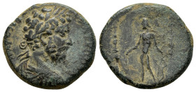 ARMENIA.Satala. Commodus.(177-192).Ae.

Obv : IMP] CAES COMOΔO[ ].
Laureate, draped and cuirassed bust right, seen from rear.

Rev : LEG XV.
Apo...