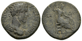 ARMENIA.Satala. Commodus.(177-192).Ae.

Obv : ..................................

Rev : LEG XV.
Athena or Roma seated, right, holding spear; rest...