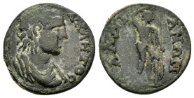 LYDIA. Daldis. Pseudo-autonomous issue.. Time of the Severans (193-235). Ae.

Obv : IEΡA CVNKΛHTOC.
Draped bust of Senate right.

Re v: ΔAΛΔIANΩN.
Her...